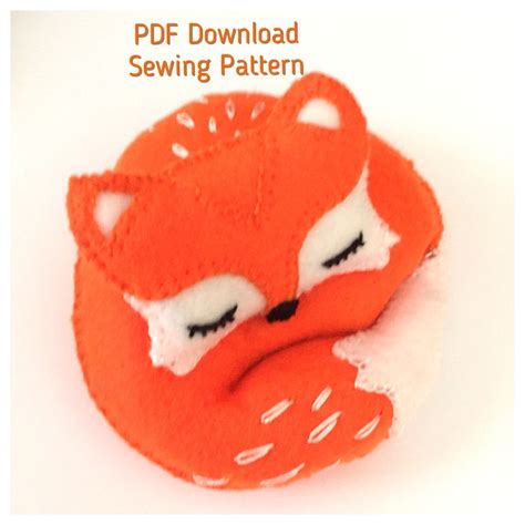Fox Sewing Pattern Felt Fox Plushie Fox Pdf Sewing Etsy Fox Sewing