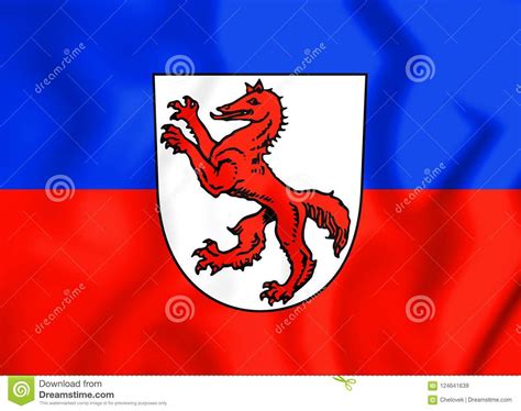 3D Flag Of Vohburg Bavaria, Germany. Stock Illustration - Illustration ...
