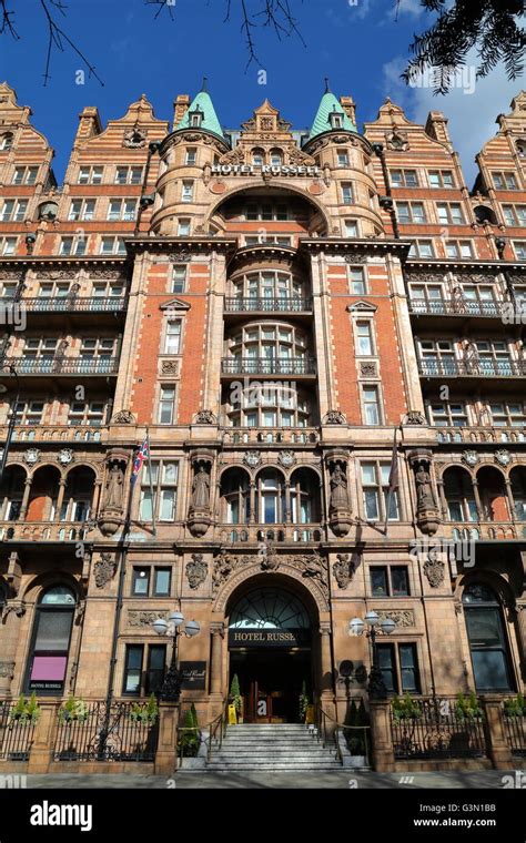 The Victorian Facade Of The Russell Hotel At Russell Square London