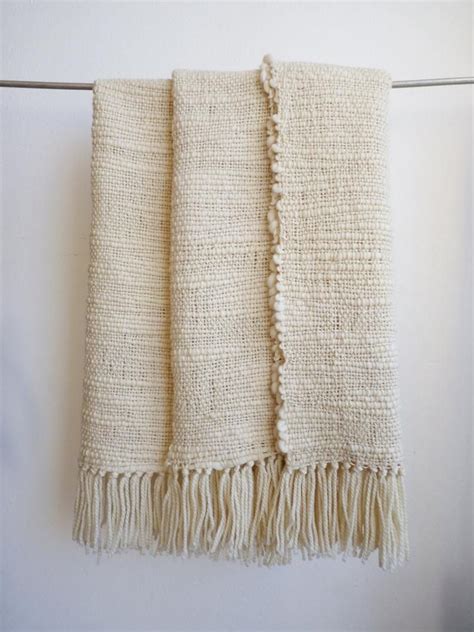 Natural Organic Textured Merino Wool Chunky Throw Off White Etsy