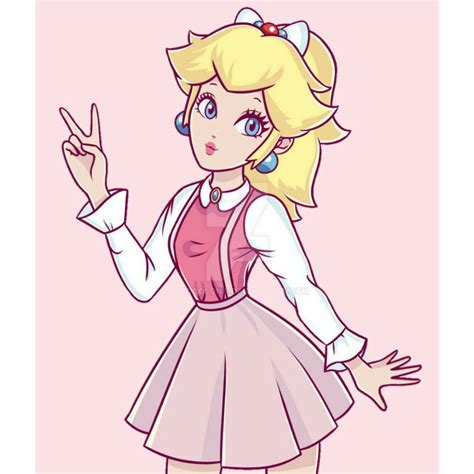 Peach As A Schoolgirl Super Mario Art Mario Fan Art Mario And