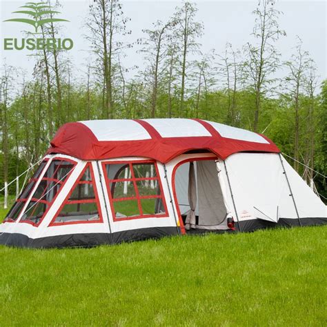Ultralarge One Hall Two Bedroom 8 12 Person Double Layer Camping Tent