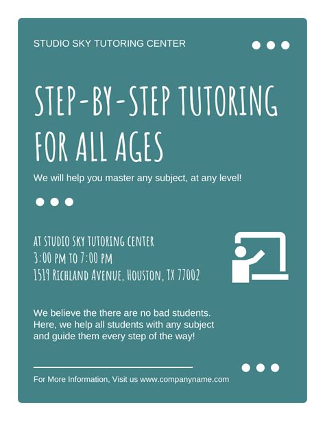 White And Green Tutoring Flyer Venngage