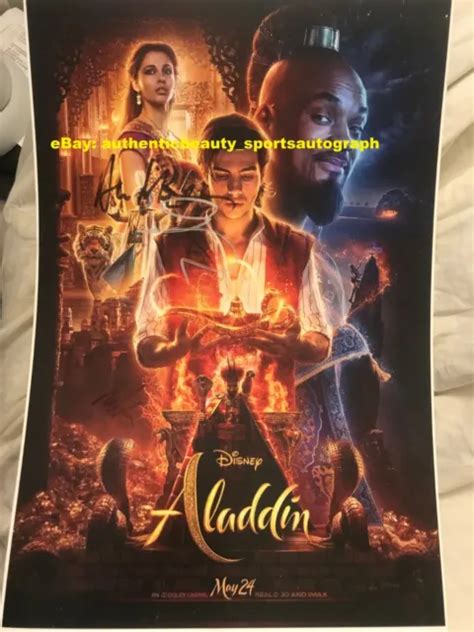 Aladdin Disney Will Smith Mena Massoud Naomi Scott Movie Signed 12x18 Reprint Rp 795 Picclick