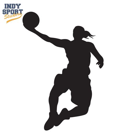 Basketball Silhouette Player Layup Girl Decal Indy Sport Stickers