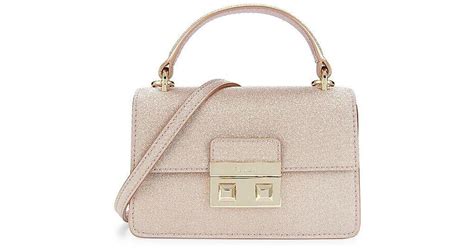 Furla Bella Micro Leather Top Handle Bag In White Lyst