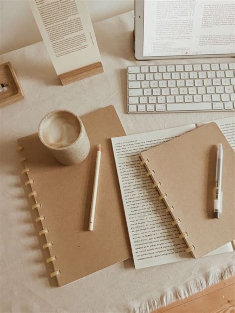 Office Aesthetic Beige Aesthetic Workspace Inspo Study Stationery