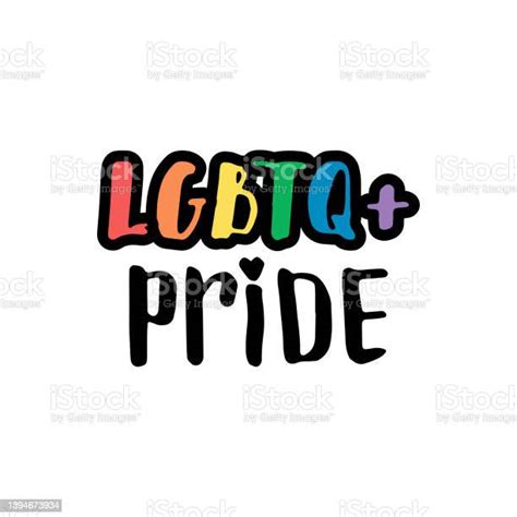 Lgbtq Pride Doodle Text Rainbow Lettering Stock Illustration Download