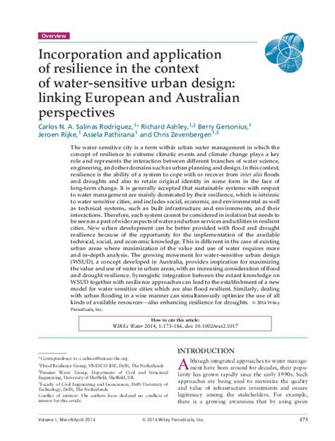 (PDF) Incorporation and application of resilience in the ...