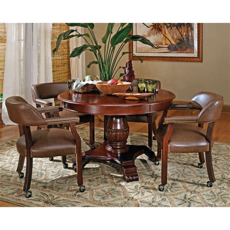 Steve Silver 5 Piece Tournament Dining Game Table Set With Caster