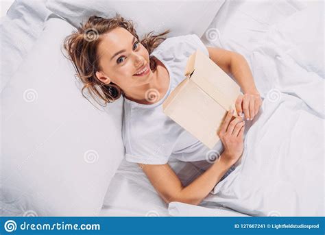 Overhead View Of Smiling Woman Stock Image Image Of Alone Female