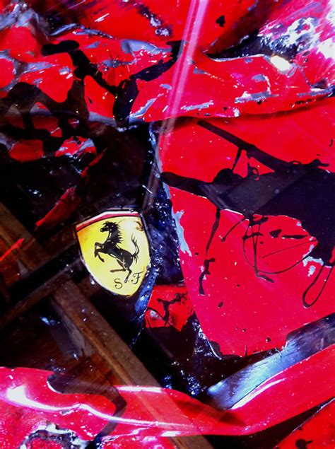 Crashed Ferrari Gets Packed Inside A Table To Race Up The Conversations