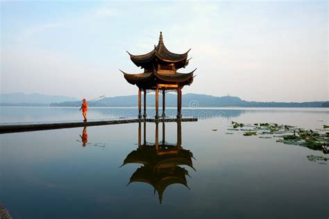 Jixian Pavilion West Lake Hangzhou Zhejiang China Stock Photo