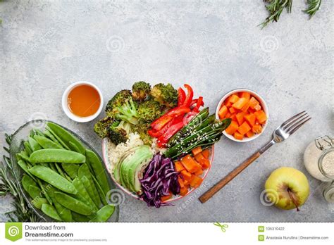 Tasty Healthy Bowl For Lunch With Couscous Stock Photo Image Of