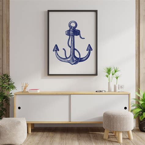 Nautical Wall Art Set Of 4 Coastal Wall Art Nautical Decor Blue