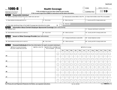 Federal Rebate Health Care Form 1095