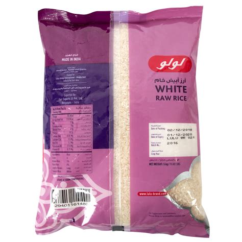 Lulu White Raw Rice 5kg White Rice Lulu Uae