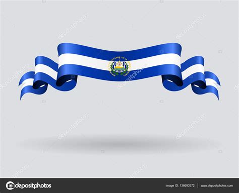 Bandera ondulada de El Salvador Ilustración vectorial Stock Vector by khvost