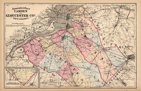 Topographical Map Of Camden And Gloucester Cos New Jersey Art Source