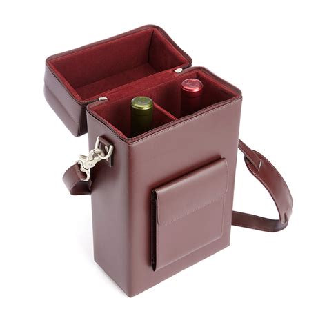 Wine Carrying Case Burgundy Royce Leather Touch Of Modern