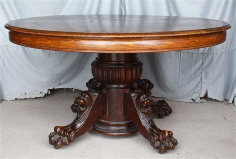 Bargain Johns Antiques Antique Round Oak Dining Table Carved Lions