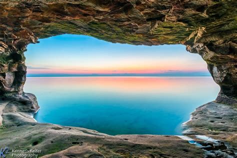 Michigan Gallery Sea Cave Sundown Pictured Rocks National Lakeshore