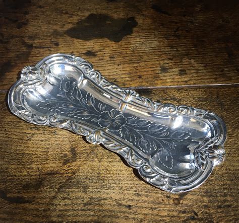 Old Sheffield Plate Snuffer Tray Flower Engraving C 1820 Moorabool