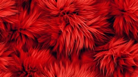Premium Ai Image Seamless Pattern Red Fur Background