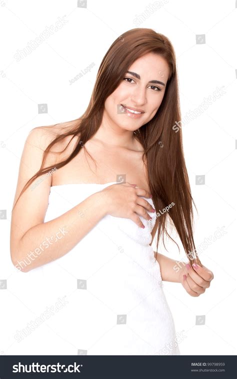 Portrait Beautiful Naked Woman Towel Stock Photo Shutterstock
