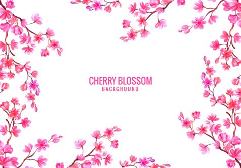 Cherry Blossom Card Background 1040649 Vector Art At Vecteezy