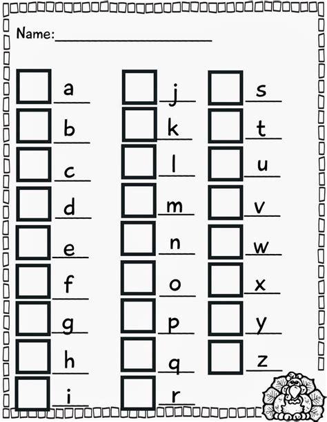 Alphabet Identification Worksheets