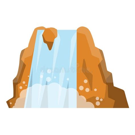 Rocks And Water With Bubble Waterfall On Mountain Stock Vector