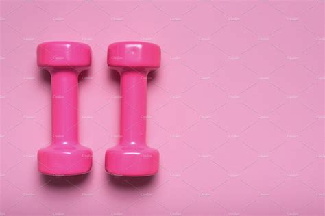 Pair of pink dumbbell on pink color | Pink, Pink photography, Pink color