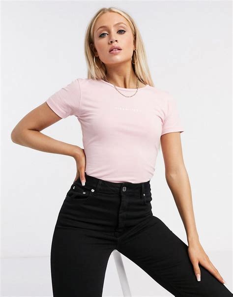 Missguided Cap Sleeve Bodysuit In Pink Part Of A Set Womens