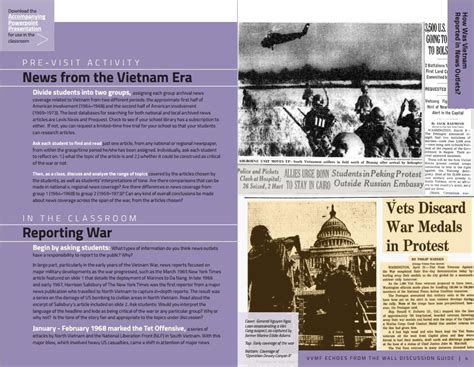 News Stories Of Vietnam Discussion Guide Vietnam Veterans Memorial
