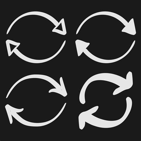 Hand Drawn Double Reverse Circular Swap Arrow Icon In Doodle Style