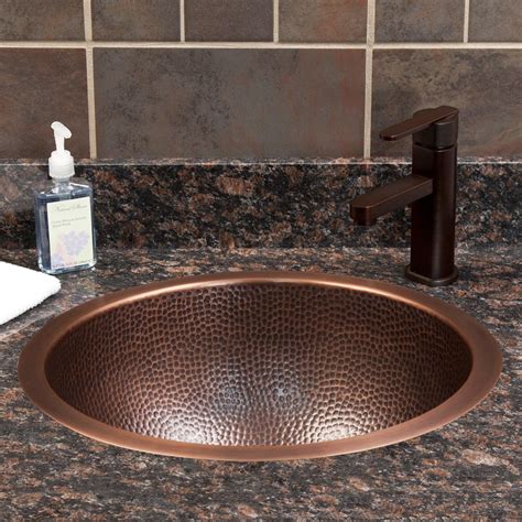 Baina Extra Deep Round Hammered Copper Sink Copper Sink Bathroom Hammered Copper Sink