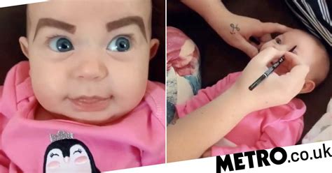 Mum Draws Evil Eyebrows On Baby Daughter And Her Expressions Are