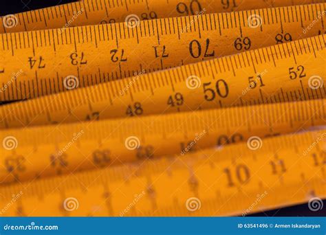 Close Up Yellow Rulers Stock Photo Image Of Macro Ruler 63541496