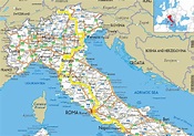 Map of Italy with Cities Towns Detailed Major Regions Tourist Northern
