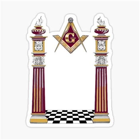 Masonic Pillars Sticker By Lawrencebaird Redbubble