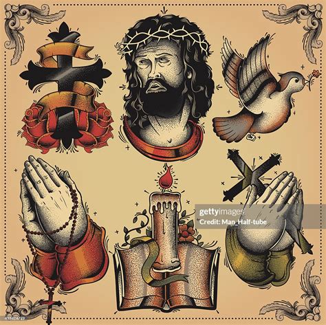 Religious Tattoo Flash High Res Vector Graphic Getty Images