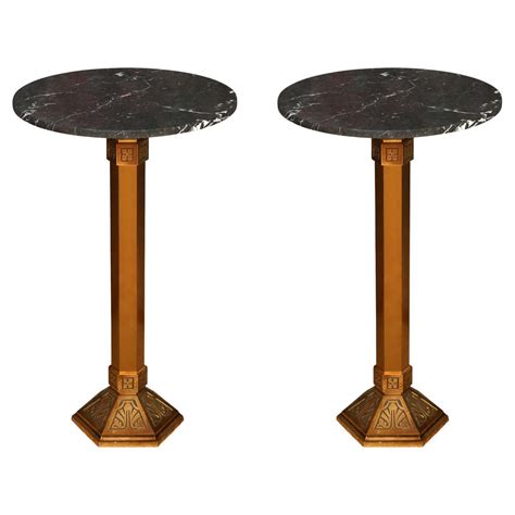 Pair Art Deco Marble Top Drinks Tables For Sale At 1stdibs