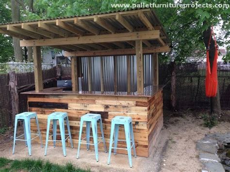 Recycled Pallet Outdoor Bar Ideas Diy Outdoor Bar Backyard Bar