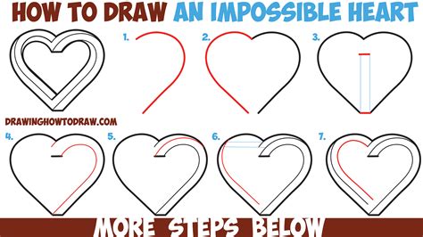 Print out our simple 3d heart card template and follow along with our easy tutorial below to make your own heart card in no time at all. How to Draw an Impossible Heart - Easy Step by Step ...