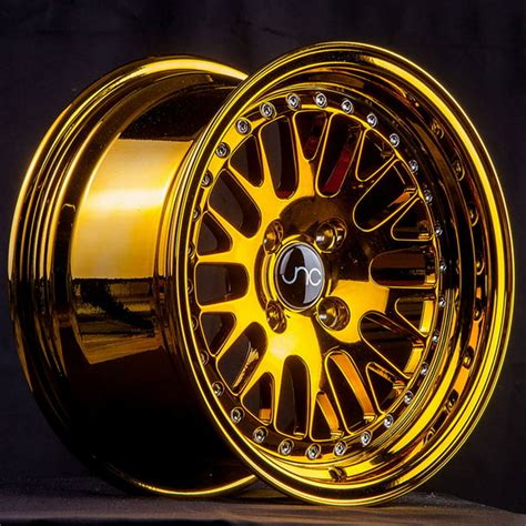 Jnc Wheels 15 Jnc001 Gold Chrome Rim 4x100 15x8 Inch Jnc001gc