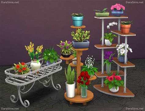 Flower Stands The Sims 4 Sims 4 Mods Muebles De Jardín De Hierro