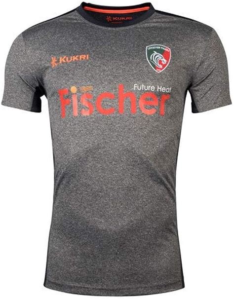 Kukri Leicester Tigers Rugby Player Logo T Shirt 201718 Grey Medium