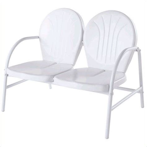 Crosley Griffith Metal Loveseat In White Relax Outside For Hours On