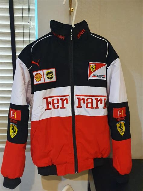 Vintage Racing Ferrari F1 Jacket Windbreaker Mens Fashion Coats